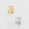 CUTTIE KITTY CAT FACE PLANET HEART DANGLE CZ THREADLESS (PUSH IN) 316L SURGICAL STEEL LABRET SET